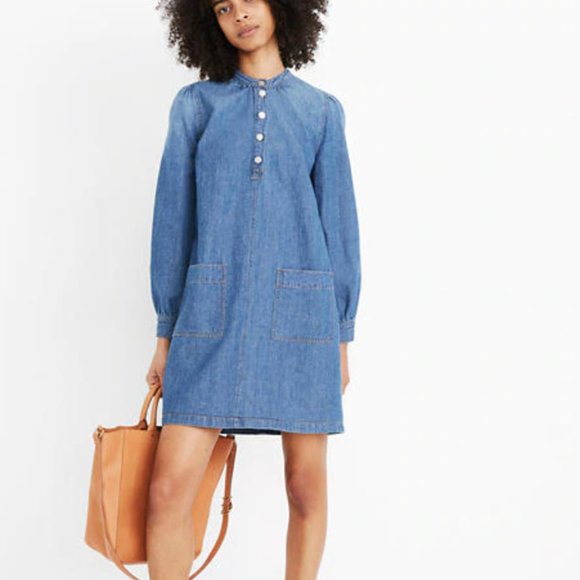 Madewell Dresses & Skirts - NWT madewell denim patch pocket popover shirtdress